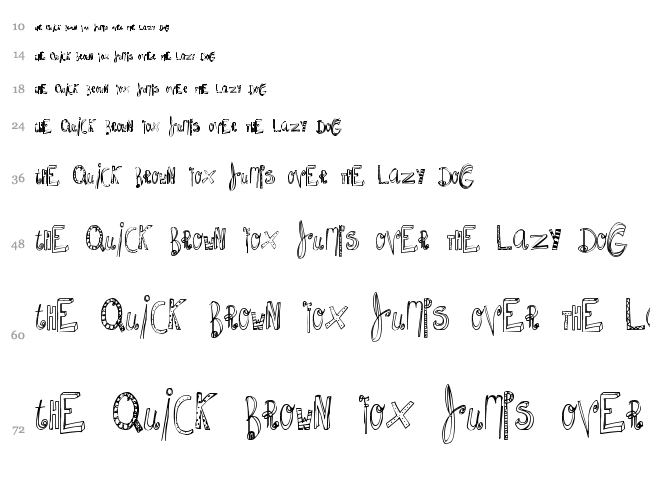 MTF Whacko font waterfall